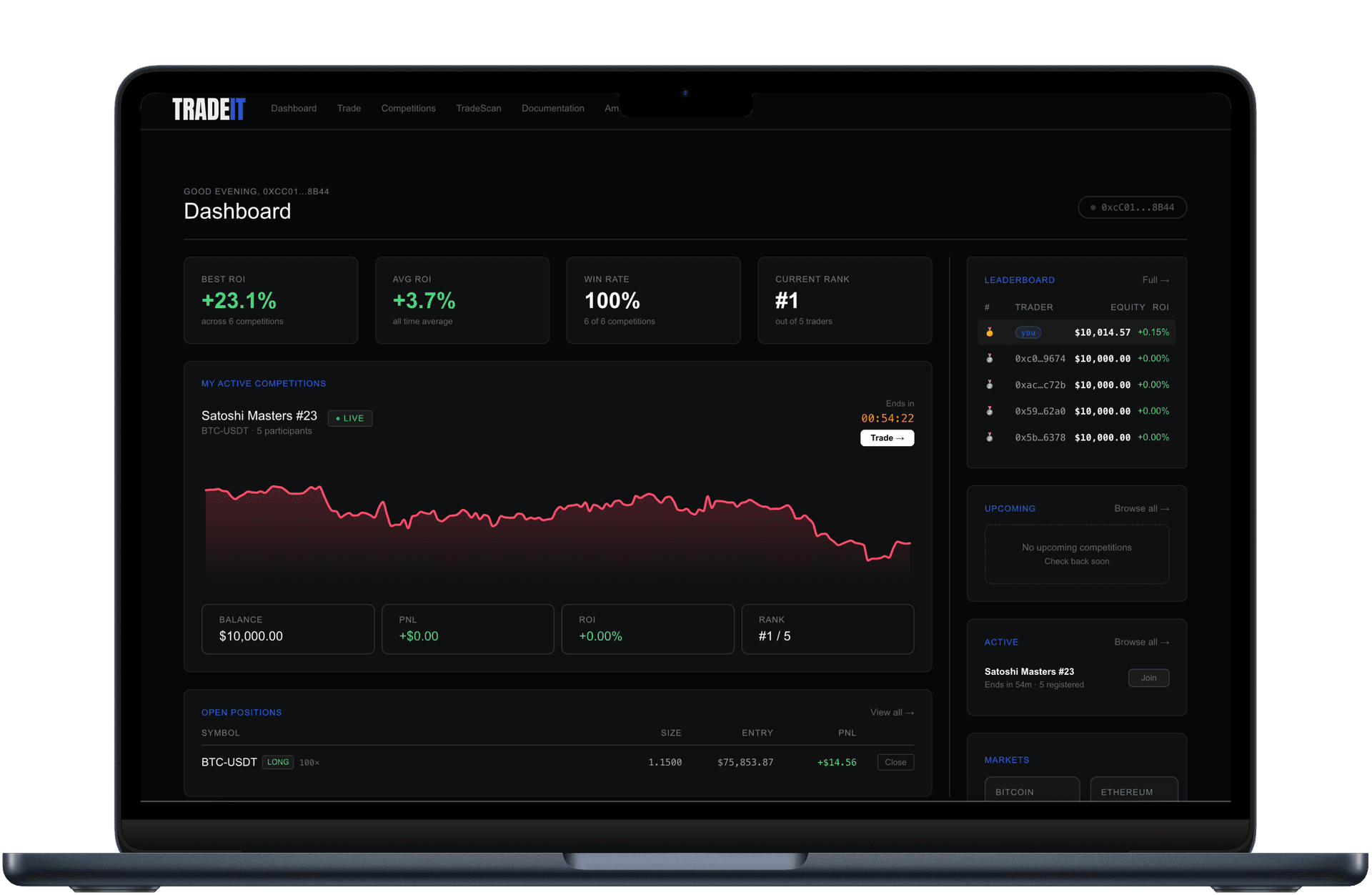 TradeIt dashboard